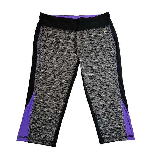 RBX Pants - RBX Mid Rise Color Block Pull On Capri Workout Leggings Size XL Gym Athletic